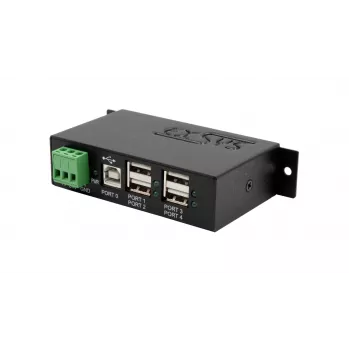EXSYS EX-1594HMS USB 2.0 4-porti tööstuslik jaotur DIN-siini komplektiga