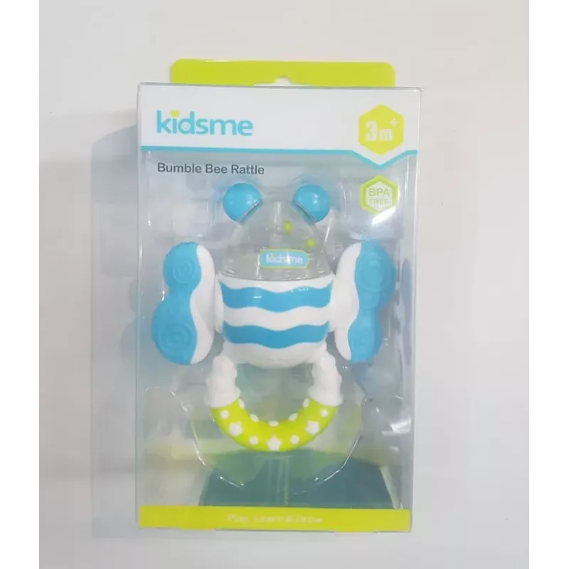 Kidsme Bumble Bee närimisrõngas ja kõristi, 3M+