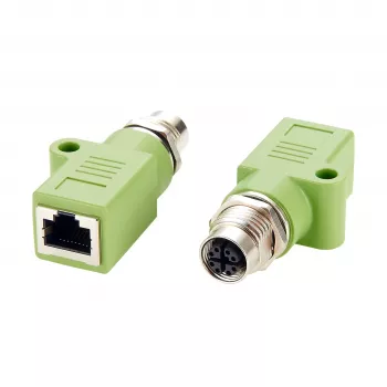 EXSYS M12 X-kodeeritud 8-kontaktiline emane RJ45 emase adapter, 10Gbps, IP67, nikeldatud messing EX-49541