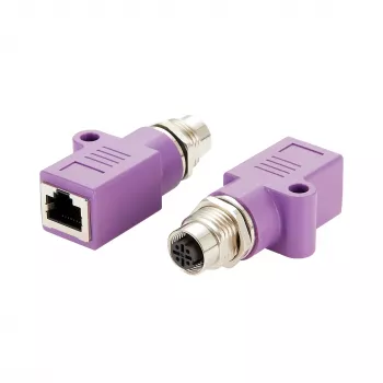EXSYS M12 D-koodiga 4-pin emane RJ45 emasele tööstusliku Etherneti adapter EX-49521