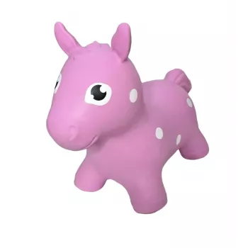 Gerardo's Toys roosa hüppehobune – hüppamismänguasi lastele, vastupidav PVC, kuni 50 kg, 28 cm sadula kõrgus, CE ja EN71 sertifikaadiga