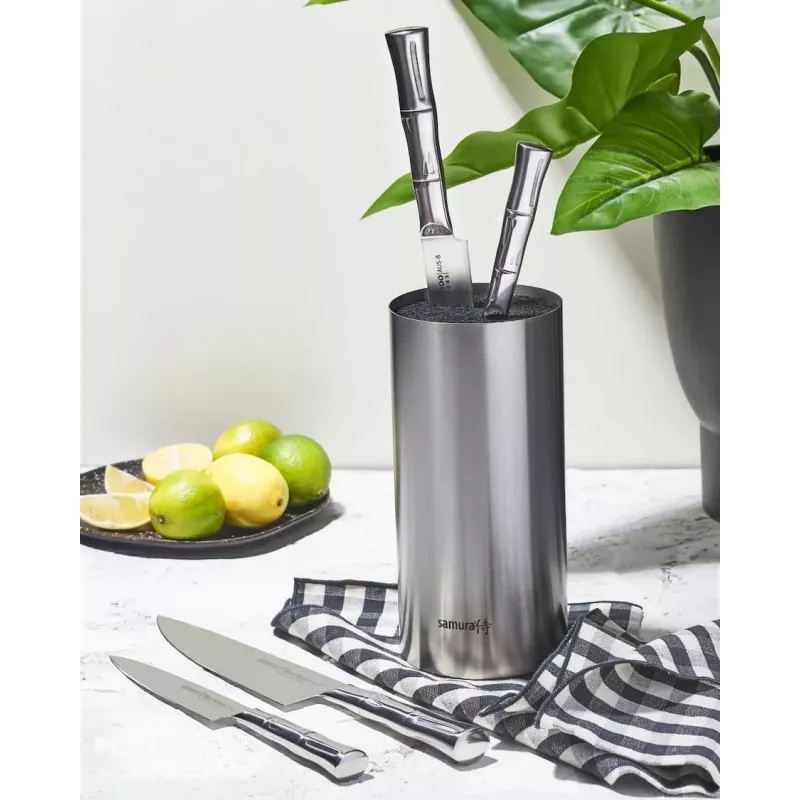 SAMURA KBA-100 magnetiline bambusest noaplokk, kahepoolne, mahutab kuni 10 nuga, naturaalne