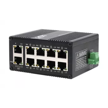 EXSYS Mini 10-porti tööstuslik Gigabit PoE+ lüliti, veebihallatav (EX-62036MPOE)