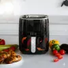 QUIN 4,5L digitaalne kuumaõhufritüür, 1500W, 80-200°C, 60-minutiline taimer, 8 eelseadistust, must