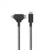 Native Union Belt Cable Duo USB-C - USB-C/Lightning punutud kaabel 1,5m must