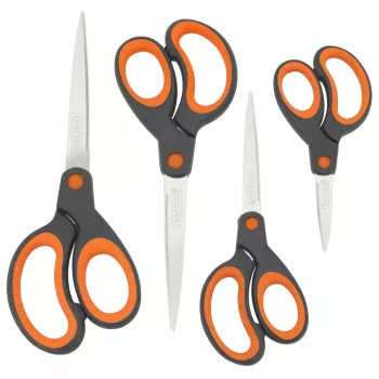 Rapesco Soft Grip käärid, komplekt, 4 tükki, roostevabad terad, erinevad suurused 1577
