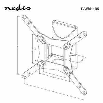 Nedis täielikult liigutatav TV seinakinnitus 32-65 tollistele ekraanidele, 35 kg, VESA kuni 400x400, must