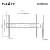Nedis fikseeritud TV seinale kinnitus 60–100-tollistele ekraanidele, max 75 kg, VESA 200x200 kuni 800x400, must