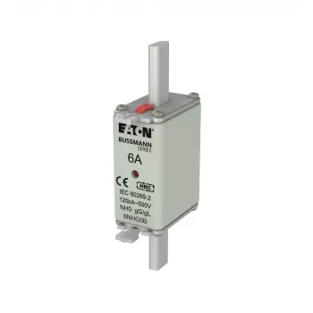 Eaton 6NHG0B NH-sulavkaitse mehaanilise indikaatoriga, suurus NH0, 6 A, 500 V AC, gG, 3 tk pakis