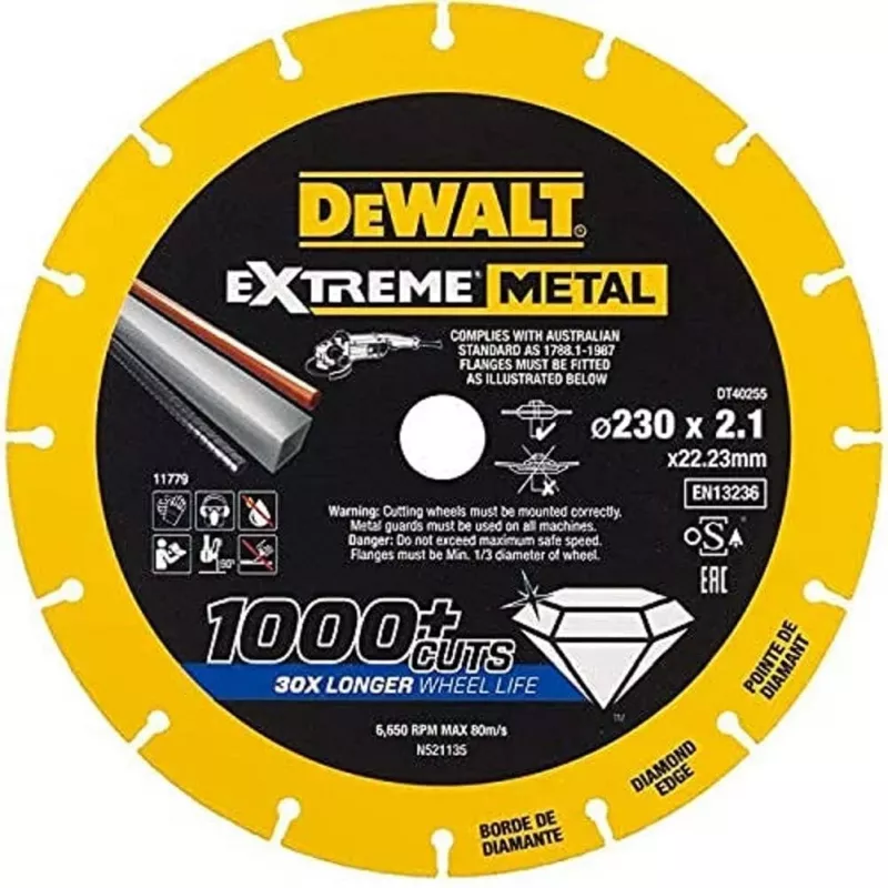 DEWALT DT40255-QZ EXTREME lõikeketas 125 x 1,0 x 22,23 mm metalli ja roostevaba terase jaoks