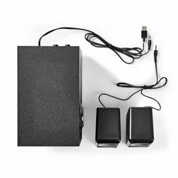 Nedis CSPR10021BK 2.0 Stereo USB-toitega arvutikõlarid, 6W RMS, must