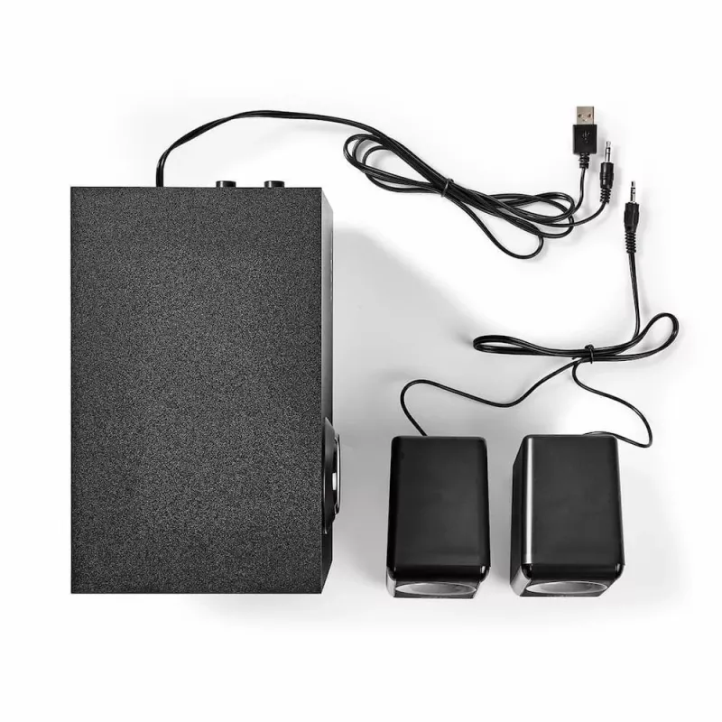 Nedis CSPR10021BK 2.0 Stereo USB-toitega arvutikõlarid, 6W RMS, must