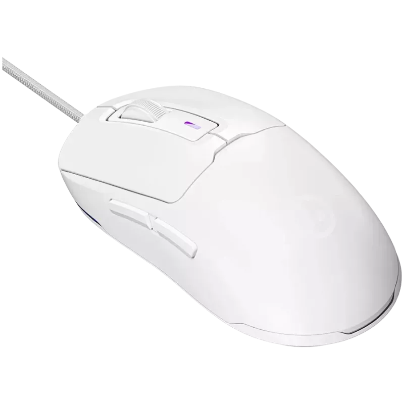 LORGAR LRG-MSA10R-WH mänguritele mõeldud juhtmega arvutihiir, Pixart PMW3311 optiline sensor, Hetai 571 MCU, 5000 DPI, 1000 Hz, 7 programmeeritavat nuppu, RGB taustavalgustus, paremakäelistele, valge