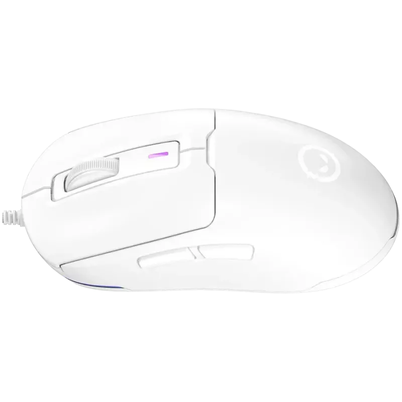 LORGAR LRG-MSA10R-WH mänguritele mõeldud juhtmega arvutihiir, Pixart PMW3311 optiline sensor, Hetai 571 MCU, 5000 DPI, 1000 Hz, 7 programmeeritavat nuppu, RGB taustavalgustus, paremakäelistele, valge