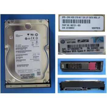 HPE 3TB 7.2K LFF SATA 6G Midline kõvaketas Smart Carrieriga 861688-S21