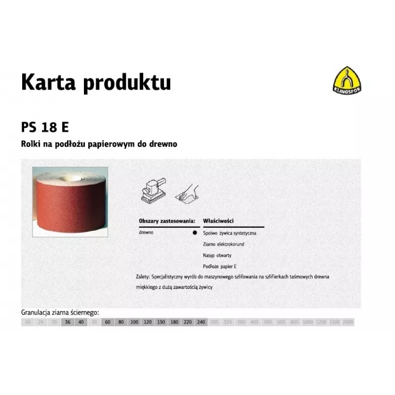 KRUGER & MATZ PS18E abrasiivpaberi rull, P150 tera, 100 mm x 50 m, E-kaaluga paber, alumiiniumoksiid