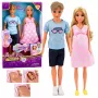 LEAN TOYS Anlily pere nukkude komplekt: rase ema, isa, beebi, imik