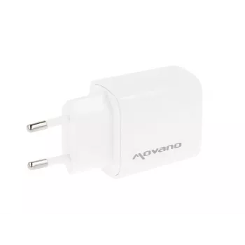 MOVANO GaN 30W USB-C PD + USB-A laadija (valge)