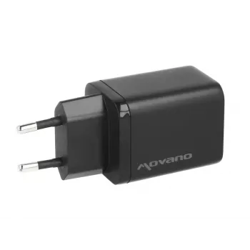 MOVANO GaN 45W USB-C PD + USB-A seinatäitur (must)
