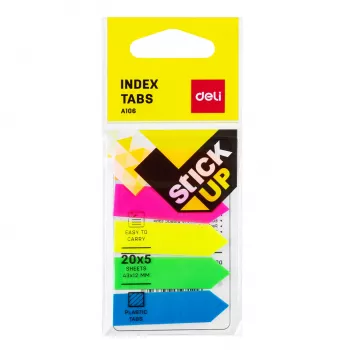 DELI Stick Up indekslipikud PP 50x12 mm 100 lehte erinevad värvid (D338199)