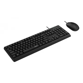 Rapoo NX1500 Juhtmega Klaviatuuri ja Hiire Komplekt, Täissuuruses QWERTZ, Must R-13100