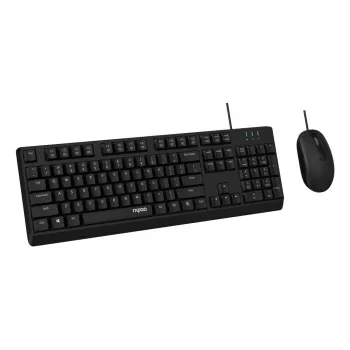 Rapoo NX1500 Juhtmega Klaviatuuri ja Hiire Komplekt, Täissuuruses QWERTZ, Must R-13100