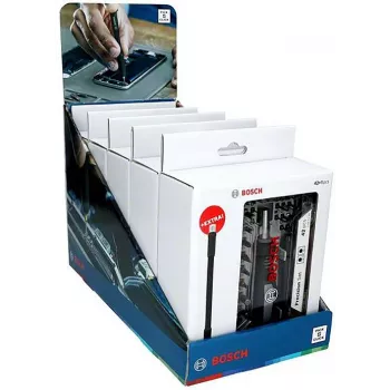 Bosch täppiskruvikeeraja otsakute komplekt, 5 komplekti 33 osaga (kokku 165), S2 teras, 1/4 inch kuuskant, PH/PZ/S/H/T otsakud, magnetiline hoidik, jaemüügile vitriin 2607002837,0