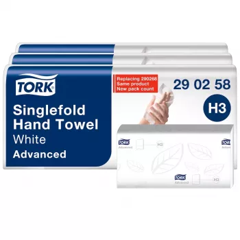 Tork Advanced H3 Z-volditud paberkäterätid 2-kihilised valged (290258) – 3750 rätikut