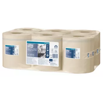 Tork Reflex Advanced M4 tsentrifuudiga pühkimispaberi rullid, 2-kihiline, looduslik, 429 lehte, 6 rulli 473481