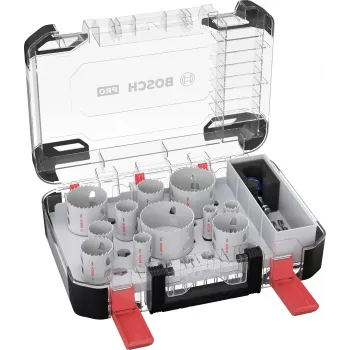 Bosch 2608594426 Progressor for Wood and Metal 11-osaline avasae komplekt (20-76 mm) koos Power Change adapterite ja juhtpuuridega