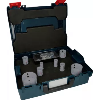 Bosch Progressor puidu ja metalli aukude saagide komplekt, 7 osa, 20-114 mm läbimõõt, Power Change kinnitus, HSS bi-metall, koos kohvriga 2608594431