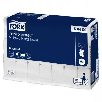 Tork Xpress H2 Universal kokkumurtud paberkäterätid 150400, 2-kihilised, valged, 3990 rätikut
