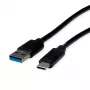 ROLINE RM USB 3.2 Gen 1 kaabel, USB A-C, ST/ST, must, 3 m 11.45.9013