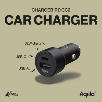 Aqiila CHARGEBIRD CC2 autolaadija must, 32 vatti (AQCCCC2CBI403)