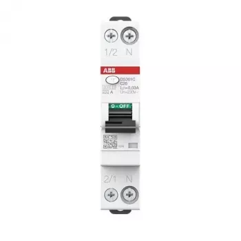 ABB DS301CA-C20/0,03 RCBO 1P+N tüüp A C20 30mA 6kA 2CSR255163R1204
