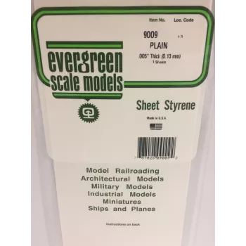Evergreen polüstüreenleht 300 mm x 150 mm x 0,13 mm, valge, 3-pakk (9009)
