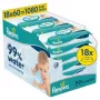 Pampers Aqua beebimärjad salvrätikud, 18 pakki 60 tk, 1080 tk, 99% puhas vesi, lõhnatu