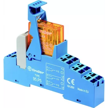 Finder 48.P6.9.024.4050 liidesrelee moodul, 24 V DC mähis, 16 A SPDT kontakt, DIN-liinile kinnitamine, LED-indikaator