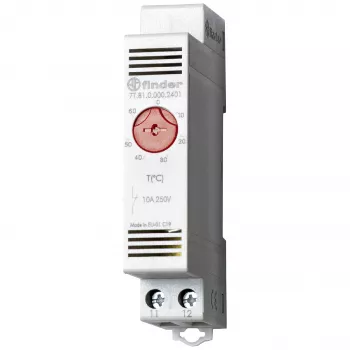 Finder juhtimiskilbi termostaat 7T.81.0.000.2402, 1 NC kontakt, 250 V AC, 10 A, 0-60 °C, DIN-liist