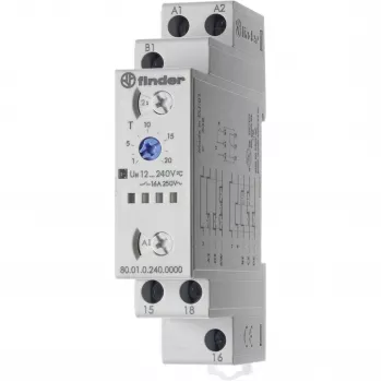 Finder 80.01.0.240.0000T mitmefunktsiooniline taimer, 0,1 s - 86400 s, 1 ümberlülitus, 240 V AC, DIN-liip