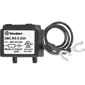 Finder 06K.R0.0.024 RC summutusmoodul relee mähistele, 6-24V AC/DC, 100Ω + 0,1µF, pistikühendusega