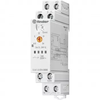 Finder 13.61.0.024.0000 Impulssrelee, 1 ümberlülitus, 16 A, 24 V AC/DC mähis, DIN-liistule