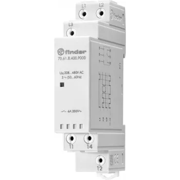 Finder 70.61.8.400.P000 3-faasiline pingeseire relee, 400 V AC, 1 CO, DIN-liistule