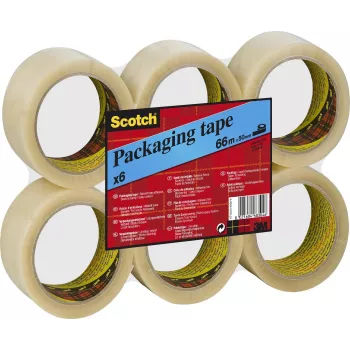 3M Scotch pakkimisteip 6890, 50mm x 66m, läbipaistev PVC, tugev nakkuvus, madal müra, 50 mikronit - 1 rull (PVC6RT)