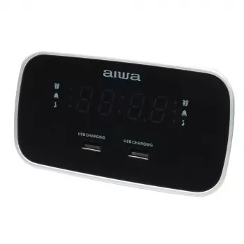 AIWA CRU-19RD punane raadioäratuskell FM/AM tuuneriga, kahe häirega, snooze, une taimer, LED-ekraan, akupatarei varutoide