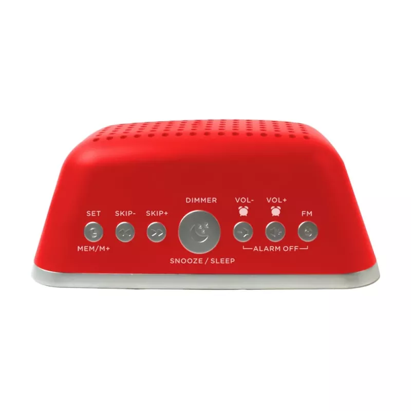 AIWA CRU-19RD punane raadioäratuskell FM/AM tuuneriga, kahe häirega, snooze, une taimer, LED-ekraan, akupatarei varutoide