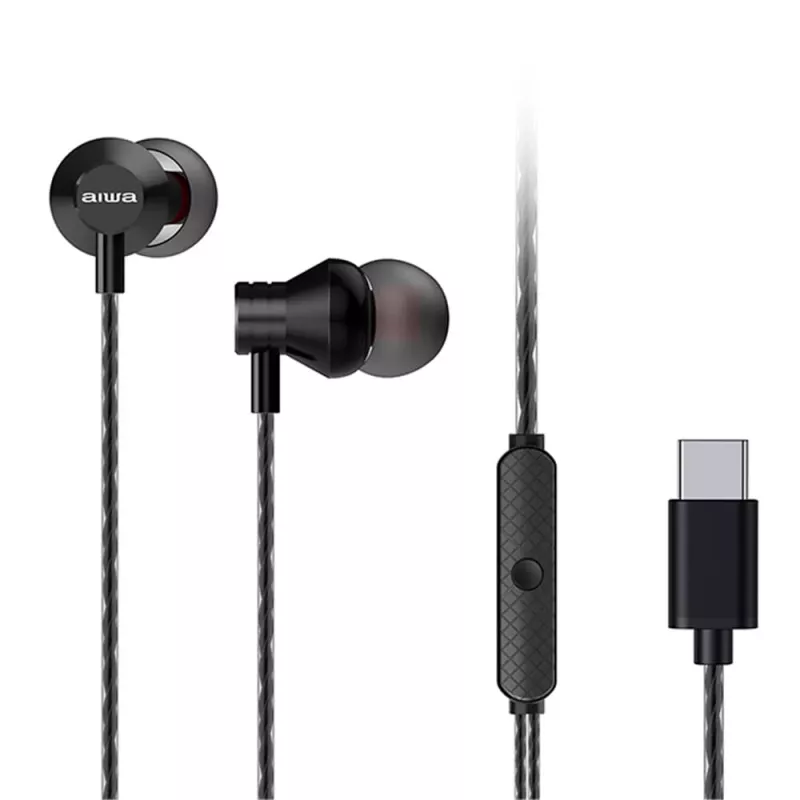 AIWA ESTM-50USB-C/BK kõrvaklapid mikrofoniga, USB-C, must