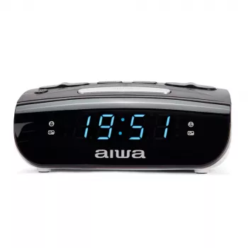 AIWA CR-15 Digitaalne FM kellraadio kahe äratusega, LED-ekraan, unetaimer - must