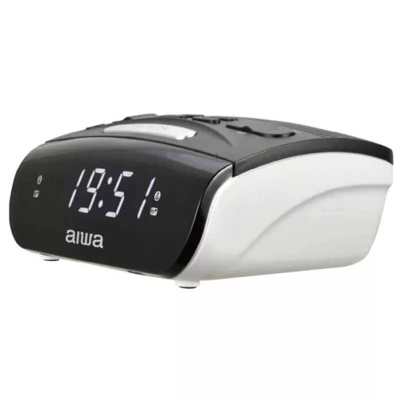 AIWA CR-15 Digitaalne FM kellraadio kahe äratusega, LED-ekraan, unetaimer - must