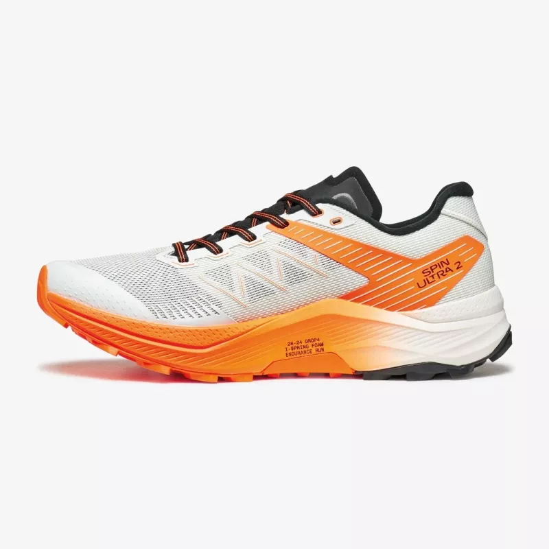 Scarpa Spin Ultra 2 maastikujooksujalatsid - Ice Orange/Fluo Yellow - EU 46